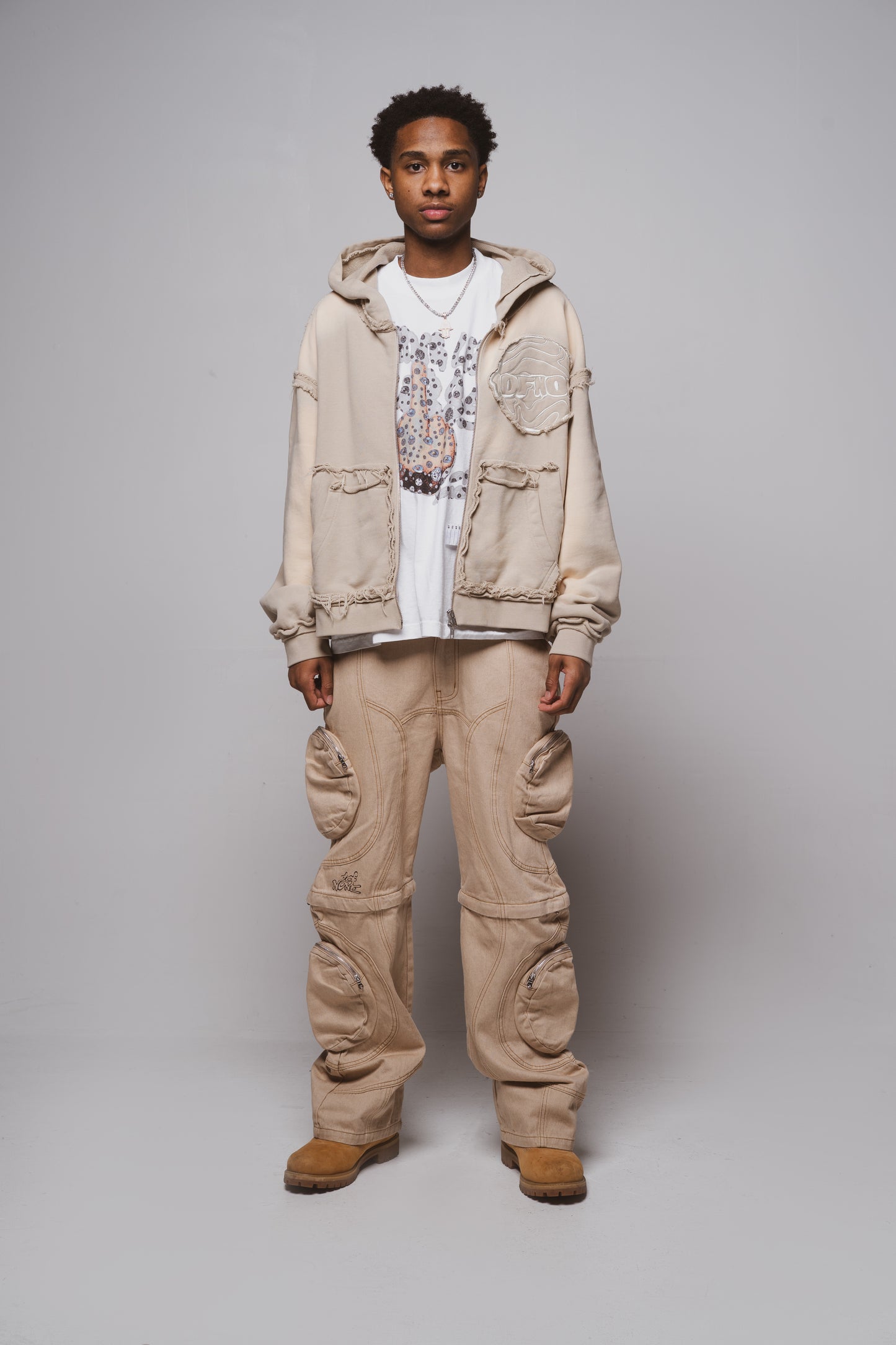 DOUBLE POCKET ZIP UP"CREAM"