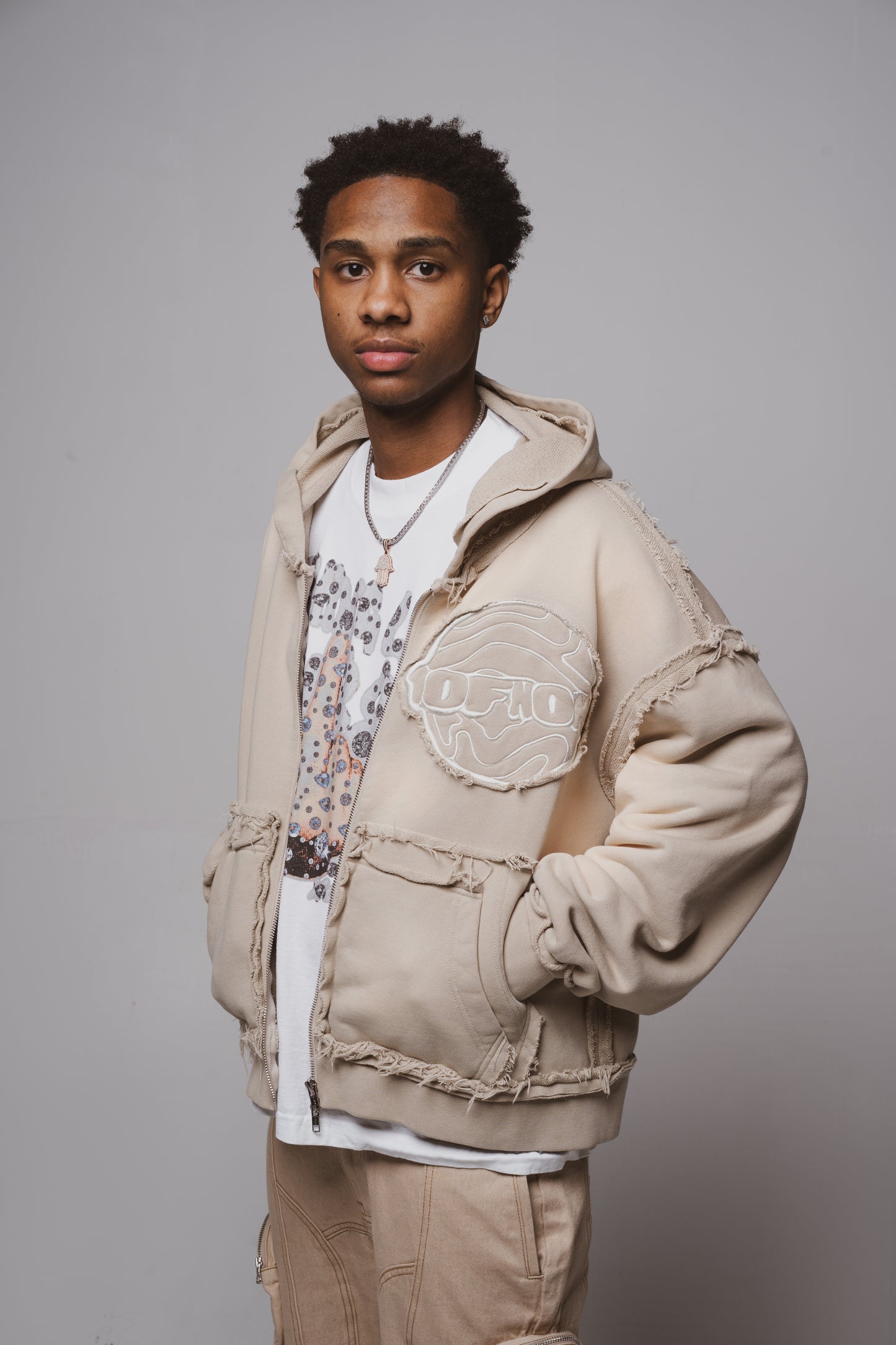 DOUBLE POCKET ZIP UP"CREAM"
