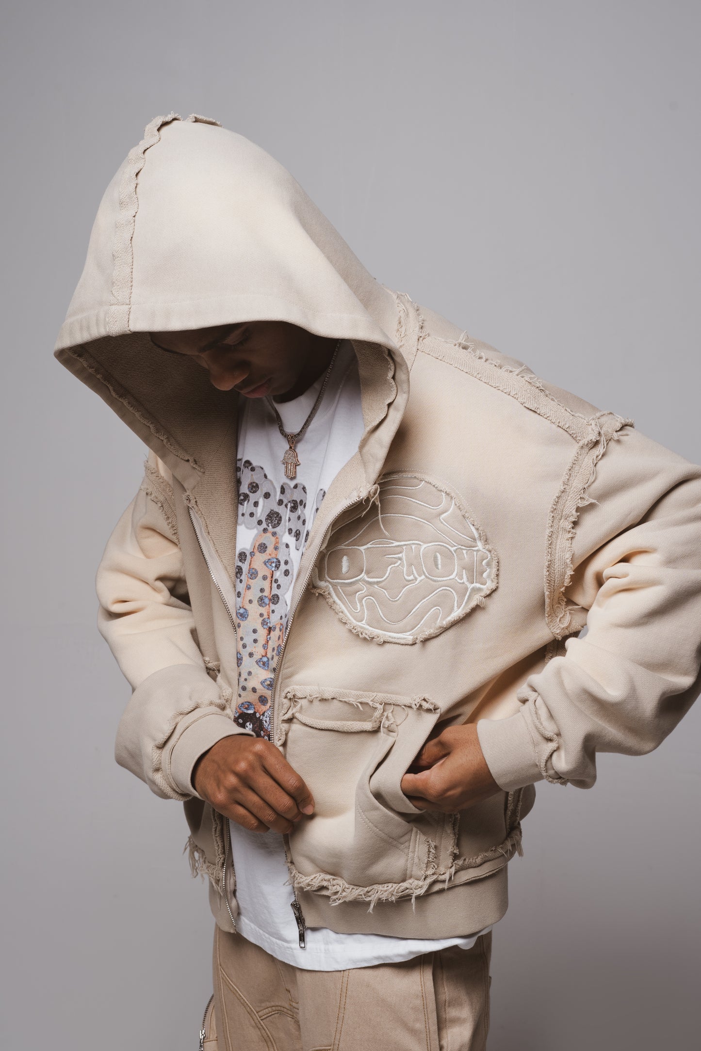 DOUBLE POCKET ZIP UP"CREAM"
