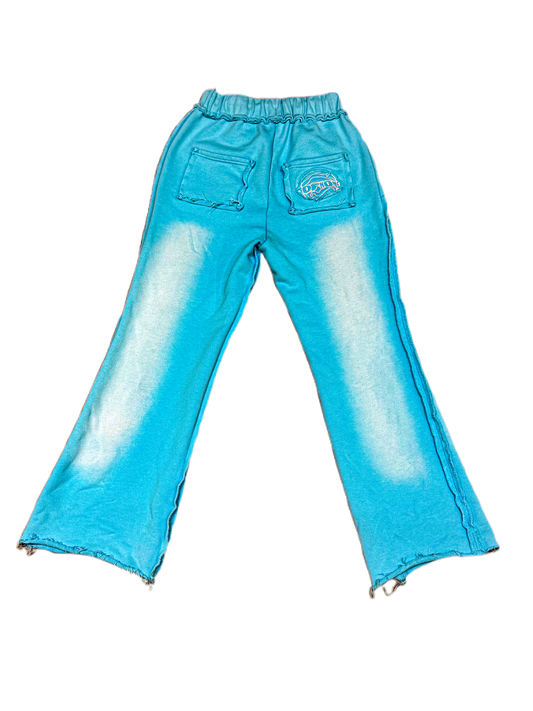 HEAVILY DISTRESSED "ICE BLUE" PANTS
