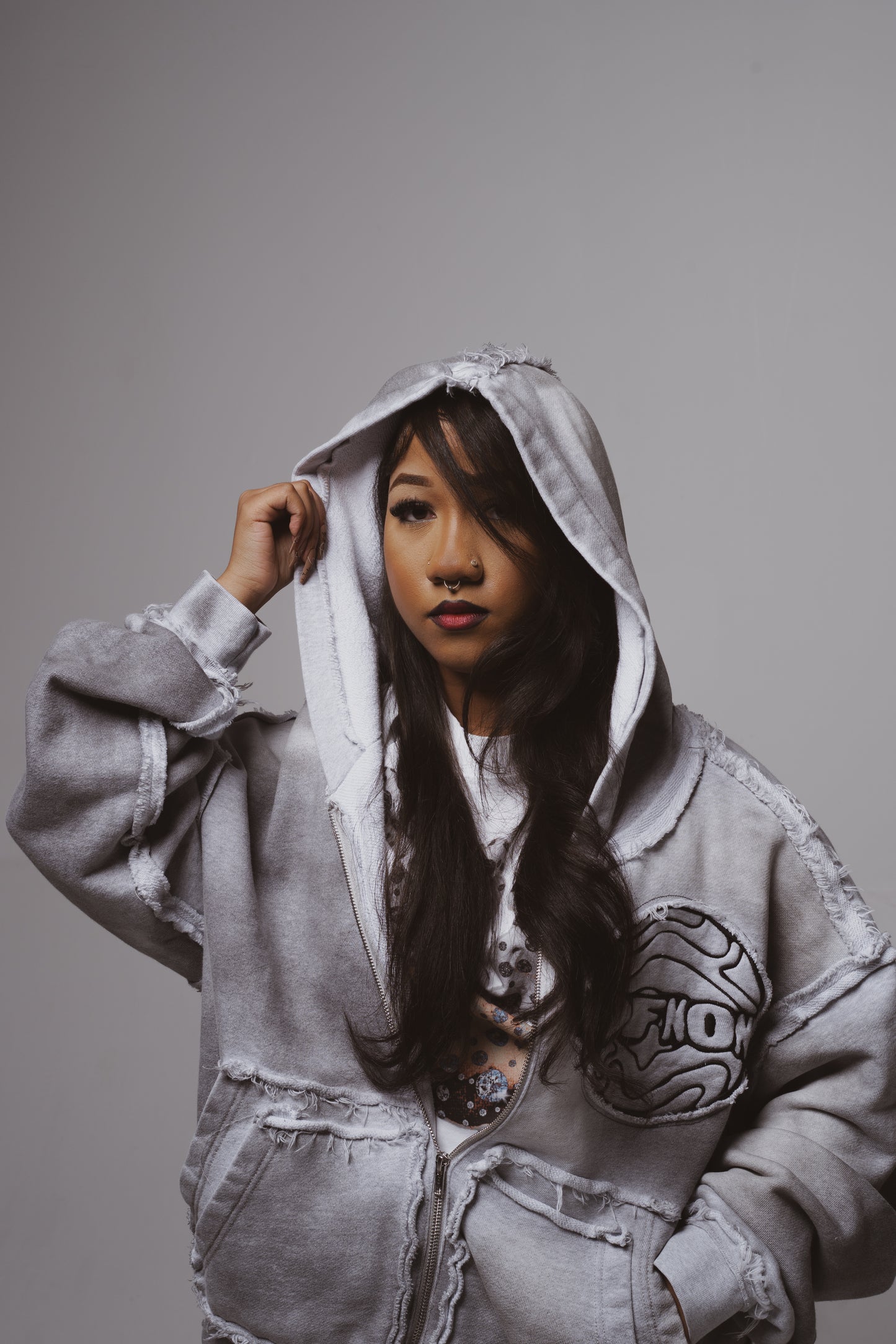 DOUBLE POCKET ZIP UP"SPACE GREY"