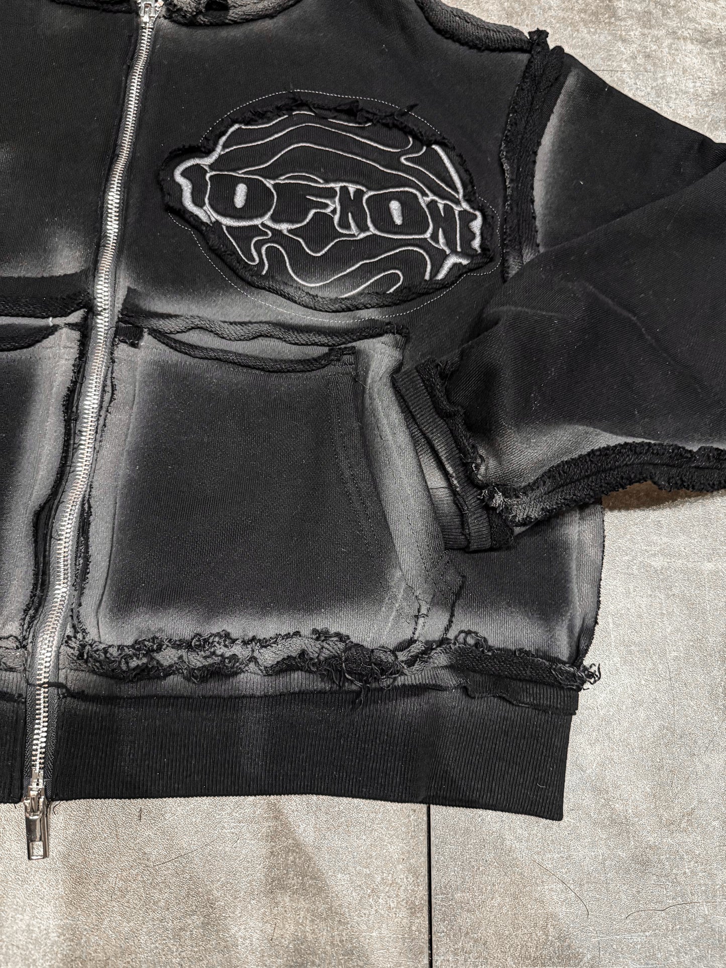 DOUBLE POCKET ZIP UP "CHARCOAL BLACK"