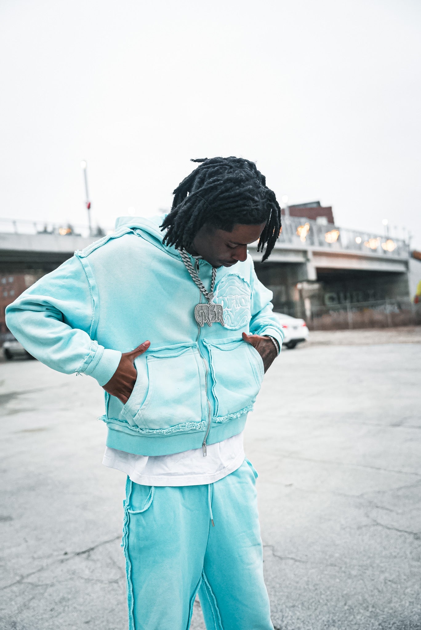 DOUBLE POCKET "ICE BLUE" SWEATSUITS