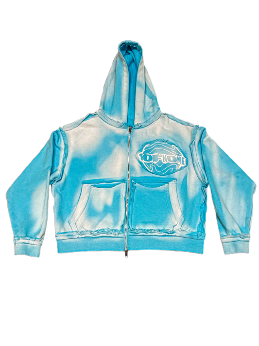 DOUBLE POCKET ZIP UP "ICE BLUE"